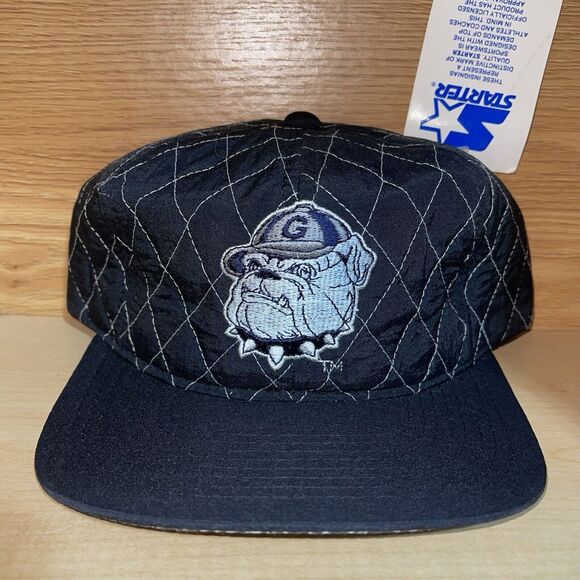 Vintage Georgetown Hoyas Starter Quilted Hat Snapback Cement Print Korea 90s NWT